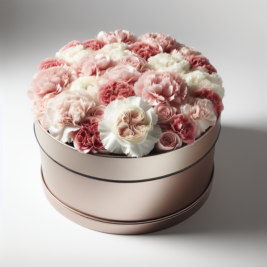 Goździki w średnim flowerboxie