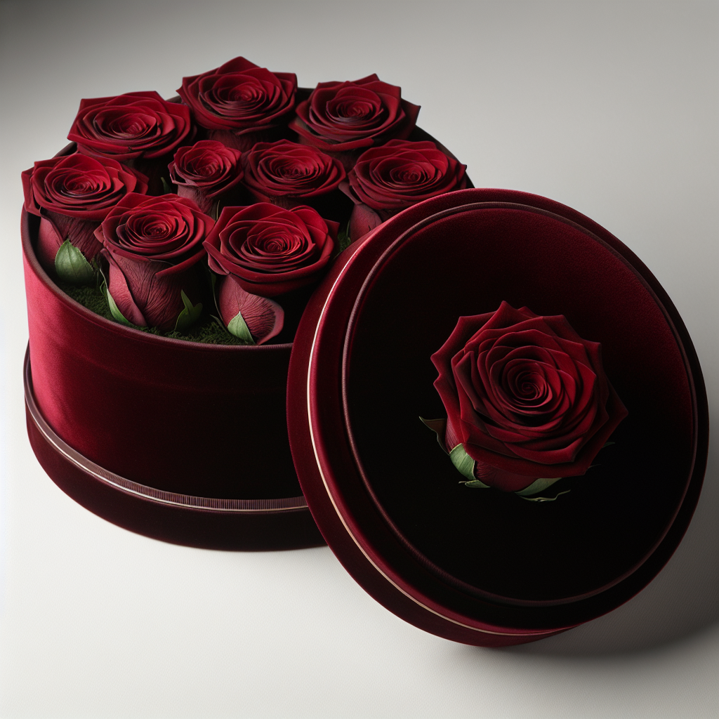 Wieczne róże w małym flowerboxie serce